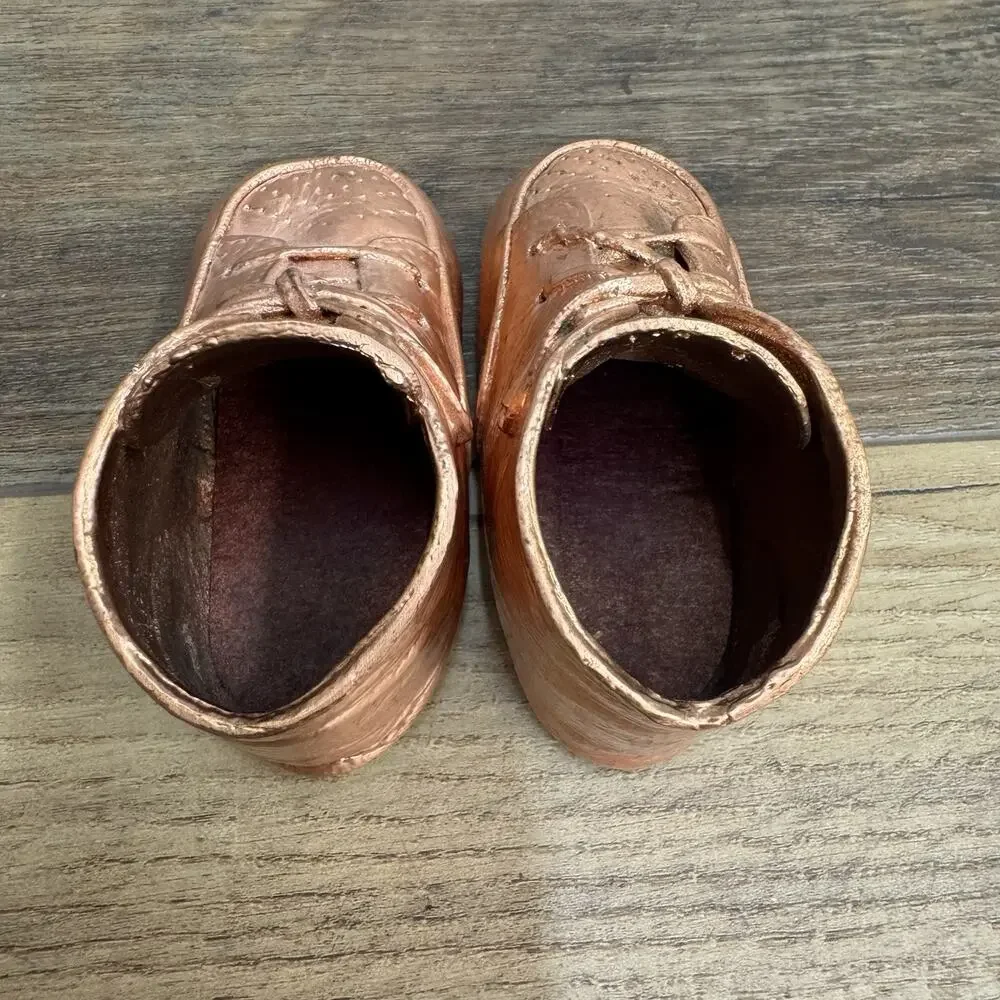 Vintage Copper Bronze Baby Shoes Keepsake Memories Room Decor
